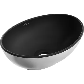 Mexen Elza umyvadlo na desku 40 x 33 cm, černá matná/stříbrná - 21014024 Koupelnové umyvadla