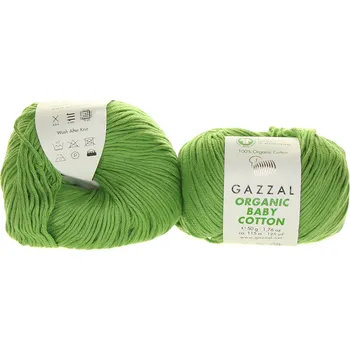 Příze Gazzal Organic Baby Cotton 440 zelená