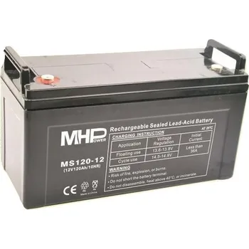 Záložní baterie MHPower MS120-12 olověný akumulátor AGM 12V/120Ah, Terminál T2 - M8