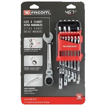 Klíč Facom 467BF.JP12PB Sada klíčů s pohyblivou hlavicí, 12 kusů (7 až 19 mm)