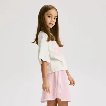 Dívčí sukně Reserved - Sukně s výšivkou - pastelově růžová - 411DA-03X - 411DA-03X-U12