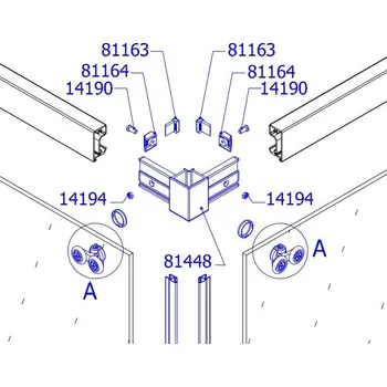 Rohový spojovací díl k TLSAC, chrom 81448.10