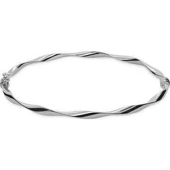 Náramek Obručový náramek s točeným profilem v bílém zlatě, 14K IZ31579A + dárkové balení LUXUS zdarma