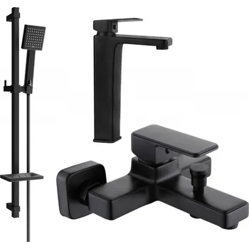 Vodovodní baterie Mexen Cetus DQ45 vanová baterie set, černý - 744313DQ45-70 Bateriové soupravy