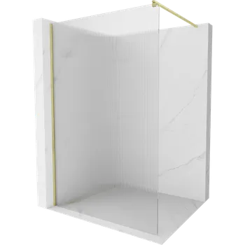Mexen Kioto sprchová stěna Walk-in 80 x 200 cm, pruhy 8 mm, zlatá kartáčovaná - 800-080-101-55-09 Sprchové stěny
