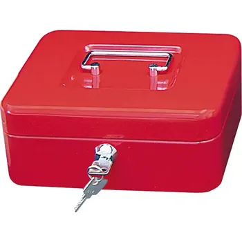 Příruční pokladna Přenosná pokladna Wedo 250, červená - kovová uzamykatelná pokladnička