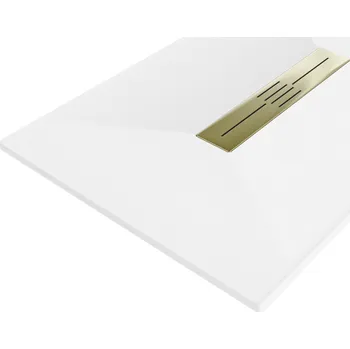 Mexen Toro obdélníkový sprchový kout SMC 110 x 70 cm, bílý, krytka zlatá - 43107011-G Obdélníkové sprchové vaničky