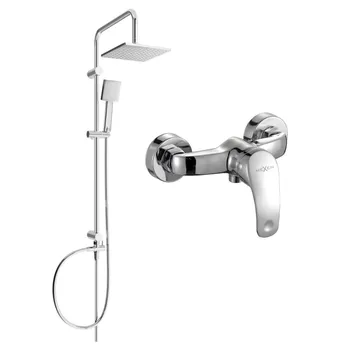 Sprchový set Mexen Tord sprchová sada nástěnná s dešťovou hlavicí a sprchovou baterií Fabia, chrom - 746540200-00 Nástěnné sprchové systémy