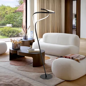 Lampička Schuller Valencia LED stojací lampa Danza, stmívač, matná černá, kov, hliník černá matná LED 39 W celkem - Doprava zdarma