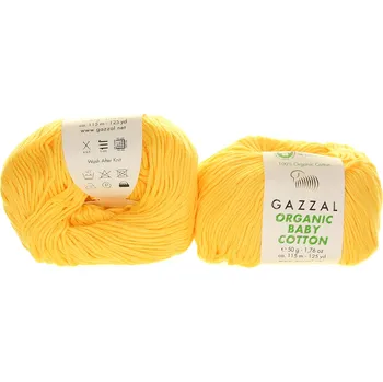Příze Gazzal Organic Baby Cotton 446 světle žlutá