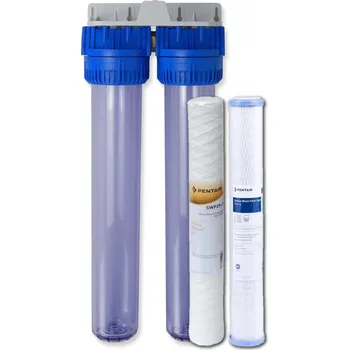 vodní filtr AQUA / Pentair DUPLEX 20SL (10 mcr), dvojitý filtr na mechanické nečistoty, připojení 1"