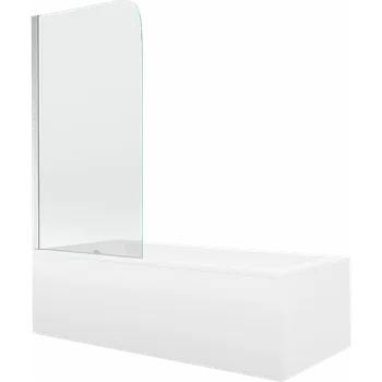 Vana Mexen Cubik obdélníková vana 150 x 70 cm s krytem a paravánem s 1-křídlovým 75 cm, transparentní, chrom - 550315070X9007510100 Vany se zástěnou