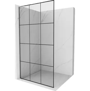 Mexen Kioto L sprchová stěna Walk-in 120 x 200 cm, černá mřížka, chrom - 800-120-103-01-77 Sprchové stěny