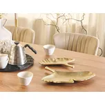 Sada dekoračních podnosů zlaté kovové ve tvaru listů gingo biloba dekorační doplněk do interiéru Beliani