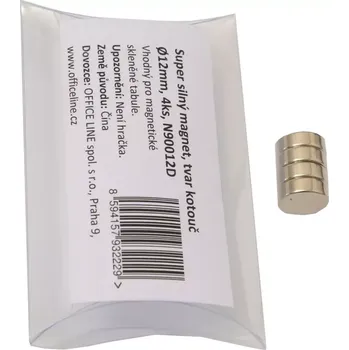 Dekorativní magnet N90012D Spoko super silné magnety - kotouč, stříbrný