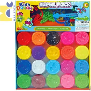 Modelovací hmota Mac Toys Modelovací veselá sada 20 tub s doplňky 50g různé barvy
