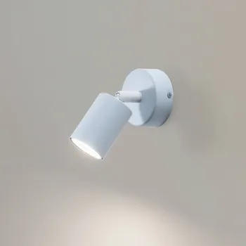 Lampička TK Lighting Nástěnné bodové svítidlo Livia, modré, 13 cm, kov, nastavitelné, GU10 - Ø nástěnný držák 8 cm světle modrá 1 x 10 W LED - Doprava zdarma