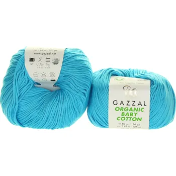 Příze Gazzal Organic Baby Cotton 424 tyrkysová