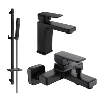 Vodovodní baterie Mexen Cetus DQ77 vanová sada, černá - 744303DQ77-70 Bateriové soupravy