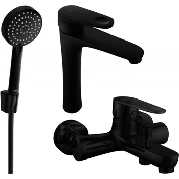 Vodovodní baterie Mexen Kama R75 vanová sada, černá - 72513R75-70 Bateriové soupravy