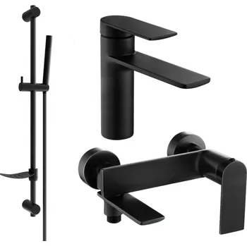 Vodovodní baterie Mexen Zero DF70 koupelnová sada, černá - 71103DF70-70 Bateriové soupravy