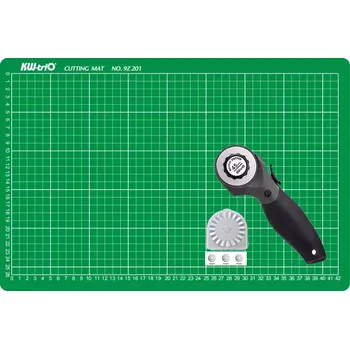 Řezačka papíru Sada KW-triO řezací podložka A3 + řezací kolečko + náhradní břity rovné - výhodná cena