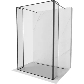 Mexen Kioto volně stojící sprchová zástěna 130 x 30 x 30 cm, černý rámeček, černá - 800-130-030-222-70-70-030 Sprchové stěny