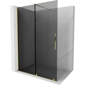 Mexen Velar posuvná sprchová stěna Walk-in 150 x 200 cm, grafit 8 mm, zlatá - 871-150-000-43-50 Sprchové stěny