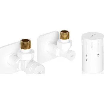 Radiátor Mexen G05 termostatická sada úhlová s krytem S, bílá - W901-958-909-20 Připojovací sady