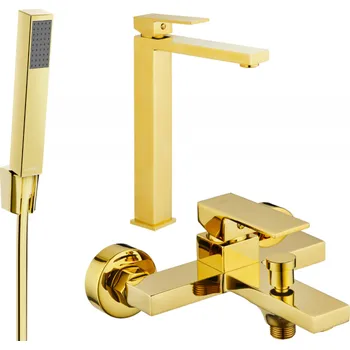 Vodovodní baterie Mexen Uno R77 vanová sada, zlatá - 71413R77-50 Bateriové soupravy