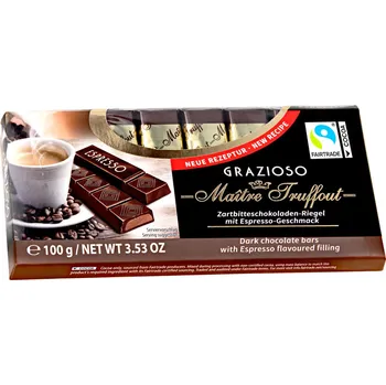 Cukrovinka Maitre Truffout Truffout Grazioso Mléčná čokoláda s espressem 8 ks, 100g - originál z Německa