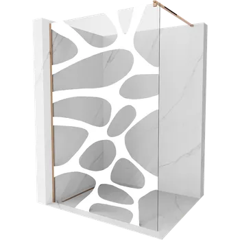 Mexen Kioto sprchová stěna Walk-in 120 x 200 cm, bílá vlna 8 mm, růžové zlato - 800-120-101-60-97 Sprchové stěny