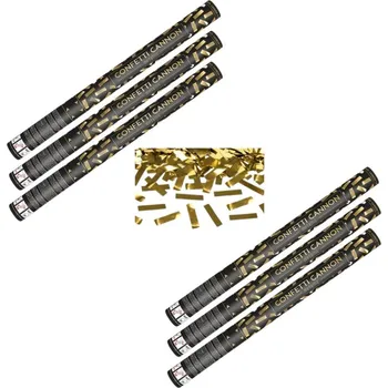 Konfeta SADA Konfety 60cm ZLATÉ METALICKÉ - Silvestr - 6 ks