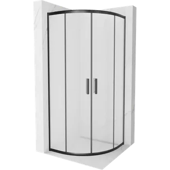 Mexen Rio půlkruhový sprchový kout 90 x 90 cm, matný, černý - 863-090-090-70-30 Sprchové kouty