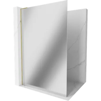 Mexen Kioto L sprchová stěna Walk-in 90 x 200 cm, zrcadlo, zlatá - 800-090-103-50-50 Sprchové stěny