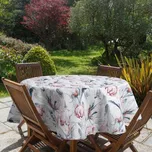 ArtFir Zahradní kulatý ubrus GARDEN 32E | bílá/modrá 150 cm