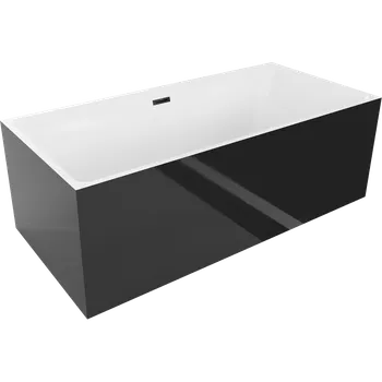 Vana Mexen Nita volně stojící vana 170 x 80 cm, bílá/černá, přepad černý - 52091708075-70 Volně stojící vany