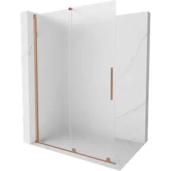 Mexen Velar posuvná sprchová stěna Walk-in 130 x 200 cm, matné sklo 8 mm, kartáčovaná měď - 871-130-000-33-65 Sprchové stěny