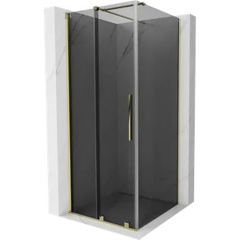 Mexen Velar posuvná sprchová kabina 110 x 110 cm, grafitová, zlatá - 871-110-110-41-50 Sprchové kouty