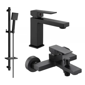 Vodovodní baterie Mexen Uno DQ45 vanová sada, černá - 71403DQ45-70 Bateriové soupravy
