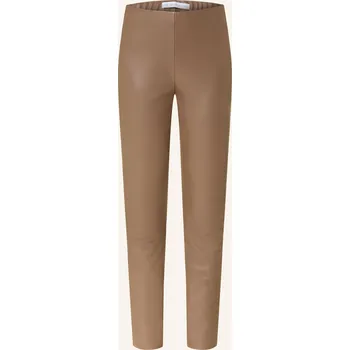 Dámské legíny Raffaello Rossi Dámské Legíny Resa Se Vzhledem Kůže, hnědá, 44