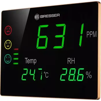 Meteostanice Monitor kvality vzduchu BRESSER Smile XXL se semaforem a extra velkým LED displejem