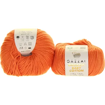 Příze Gazzal Organic Baby Cotton 438 cihlově oranžová