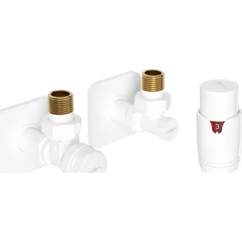 Radiátor Mexen G00 úhlová termostatická sada s krytem S, bílá - W901-900-909-20 Připojovací sady