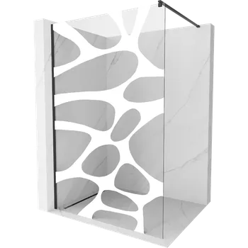 Mexen Kioto sprchová stěna Walk-in 100 x 200 cm, bílá vlna 8 mm, černá - 800-100-101-70-97 Sprchové stěny