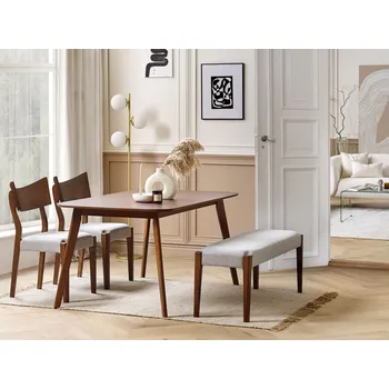 Jídelní stůl tmavý mahagon MDF dýha 150 x 90 cm obdélníkový tradiční retro design Beliani