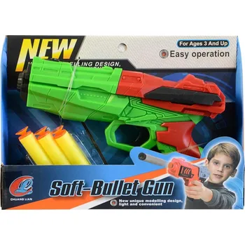 Dětská zbraň Pistole se softovými náboji 18 cm - zelená