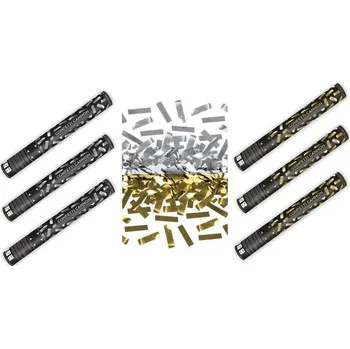 Konfeta SADA Konfety 40 cm ZLATÉ - STŘÍBRNÉ metalické - Silvestr - 6 ks