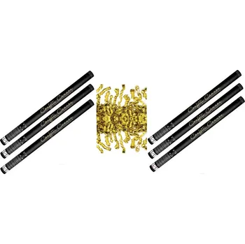 Konfeta SADA Konfety 80cm - 6ks ZLATÉ STUŽKY - HOBLINKY METALICKÉ - Silvestr