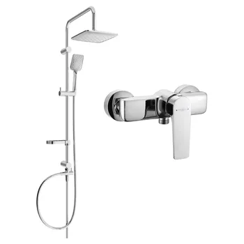 Sprchový set Mexen Sven nástěnná sprchová sada s dešťovou sprchou a sprchovou baterií Lynx, chrom - 745940262-00 Nástěnné sprchové systémy